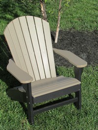 Adirondack Chair Poly Weatherwood Black