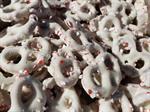 Frosted Peppermint Yogurt Covered Pretzels