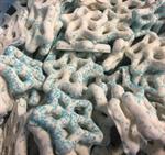 Snowflake Yogurt Pretzels with Blue Sugar