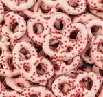 Valentine Frosted Pretzel with Red Sugar